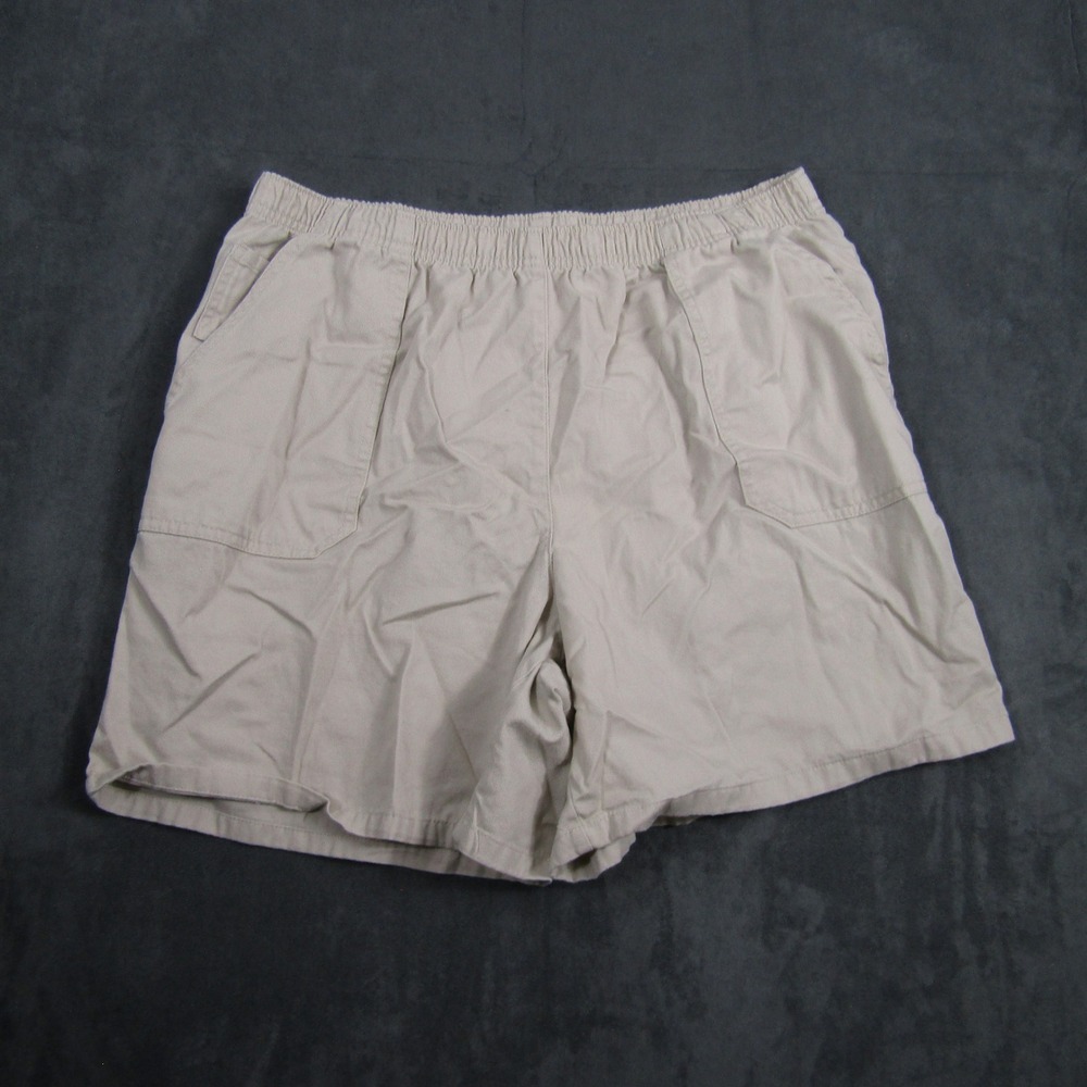 Classic Elements Shorts Women XLP Beige Cotton Elastic Waist Pockets 00902